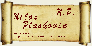 Miloš Plasković vizit kartica